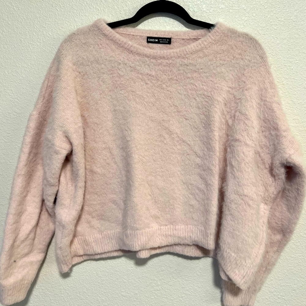 Shein Sweater!! Very soft, and like a baby pink color